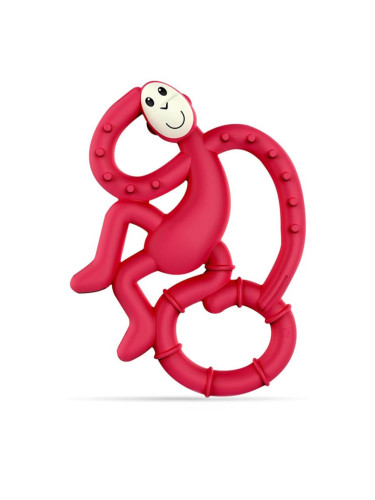 Matchstick Monkey Mini Monkey Teether гризалка с антимикробна съставка Ruby 1 бр.