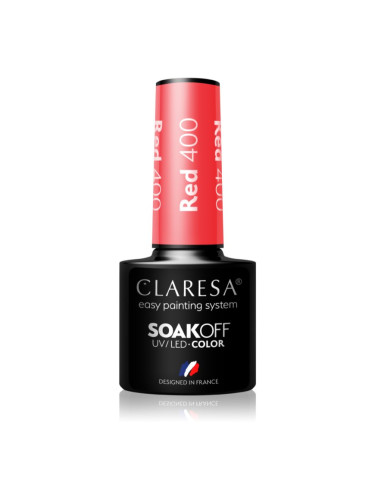 Claresa SoakOff UV/LED Color Rainbow Explosion гел лак за нокти цвят Red 400 5 гр.