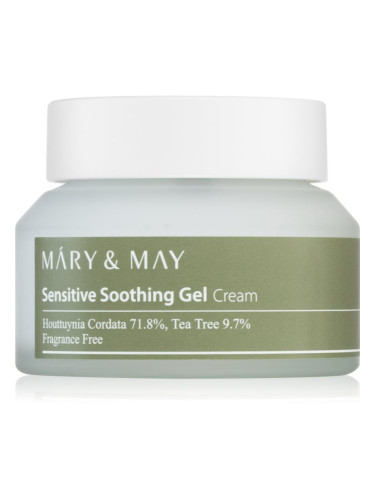 MARY & MAY Sensitive Soothing Gel Cream лек хидратиращ крем-гел за успокояване и подсилване на чувствителната кожа 70 гр.