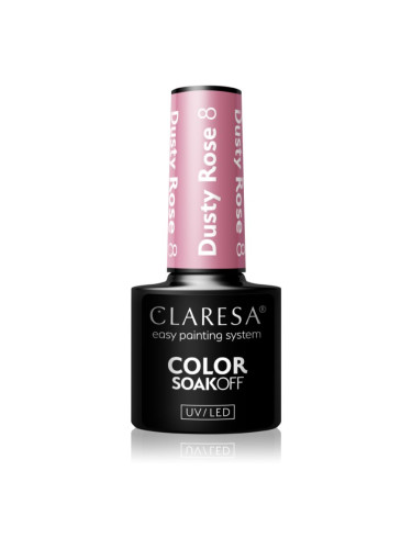 Claresa SoakOff UV/LED Color Dusty Rose гел лак за нокти цвят 8 5 гр.