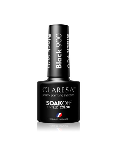 Claresa SoakOff UV/LED Color Black гел лак за нокти цвят 900 5 гр.