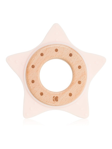 Kikkaboo Silicone and Wood Teether Star гризалка Pink 1 бр.