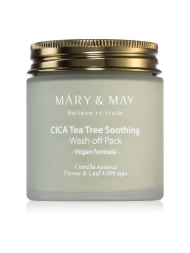 MARY & MAY Cica Tea Tree Soothing минерална почистваща маска с глина за успокояване на кожата 125 гр.