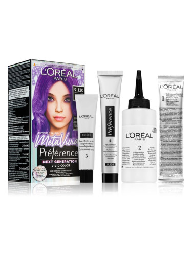 L’Oréal Paris Préférence Meta Vivids полу-перманента боя за коса цвят 9.120 Meta Lilac 1 бр.