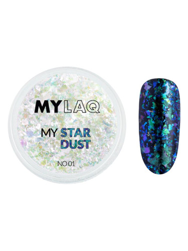 MYLAQ My Star Dust блестящи частици за нокти цвят 01 0,2 гр.