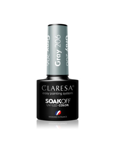 Claresa SoakOff UV/LED Color Savanna Vibes гел лак за нокти цвят Gray 206 5 гр.