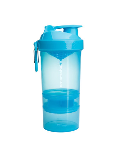 Smartshake Original2GO спортен шейкър + контейнер боя Neon Blue 600 мл.