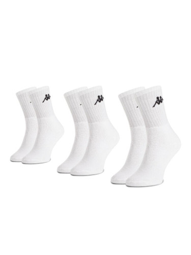 Kappa Комплект 3 чифта дълги чорапи мъжки 704304 Бял