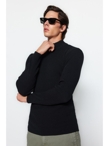 Trendyol Black-Ecru Slim Fit Half Turtleneck Elastic Knit 2-Pack Knitwear Sweater