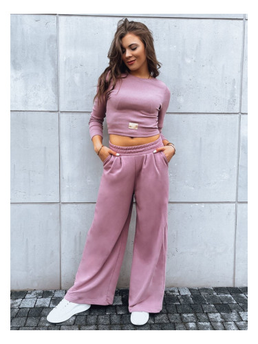 Women's set of wide trousers and crop top with long sleeves ASTRAL ALLURE purple Dstreet