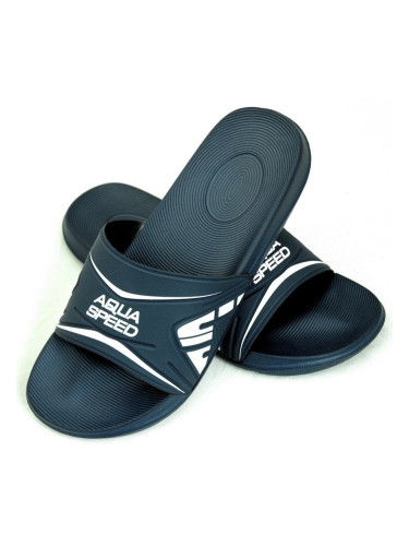 AQUA SPEED Unisex's Swimming Pool Shoes Dakota Navy Blue/White Pattern 10