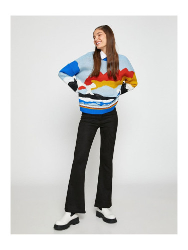 Koton Испански панталон за крака с велурена визия с копчета