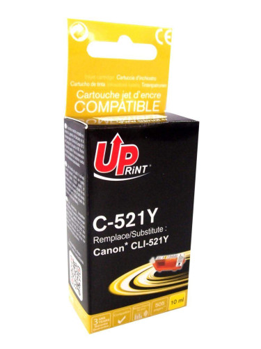 Мастилница UPRINT CLI521 CANON, С чип, Yellow