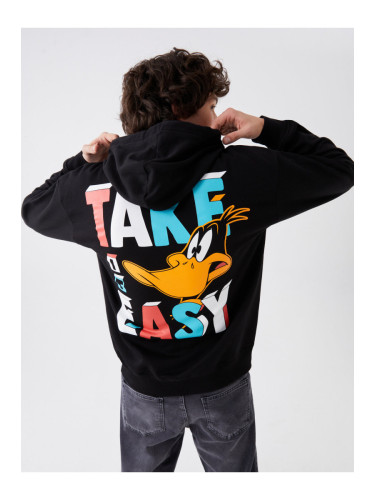 LC Waikiki Long Sleeve Daffy Duck Printed Men's Hoodie