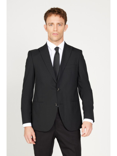ALTINYILDIZ CLASSICS Men's Black Extra Slim Fit Slim Fit Black Sports Suit.