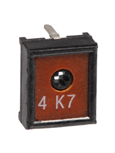 Тример потенциометър 4.7kOhm, еднооборотен, линеен, THT 14771