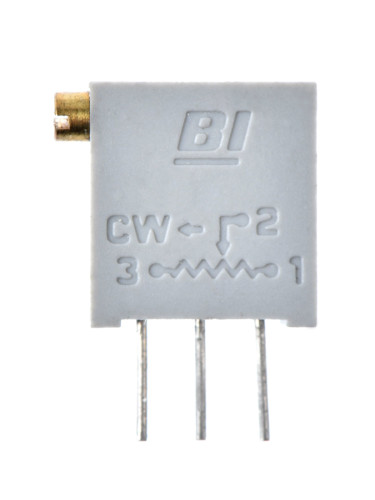 Тример потенциометър 500kOhm, 0.5W, многообoротен, вертикален, жичен, THT 33934