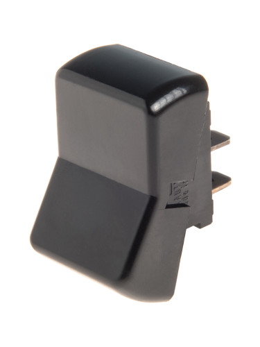 Rocker превключвател, 2 позиции, OFF-ON, 6A/250VAC, отвор 22x13mm, 2 извода, черен