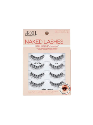 Ardell Naked Lashes 424 Изкуствени мигли за жени 4 бр Нюанс Black увредена кутия