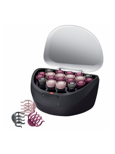 Комплект електрически ролки за коса Remington Ionic H5600, 20 ролки, 3 размера, Йонизация, Кадифено покритие, Черен