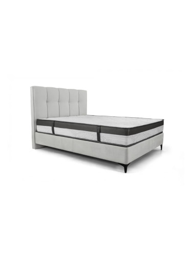 Тапицирано легло Боксспринг, светлосиво, Aria