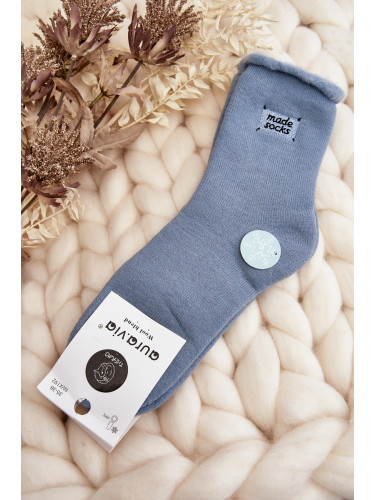 Aura.via Дамски дебели сини чорапи