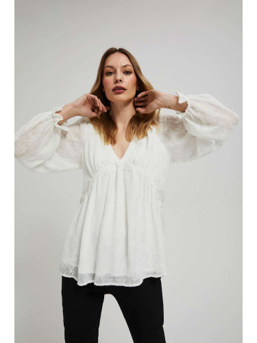 Marisse White Shirt With Puffed Sleeves