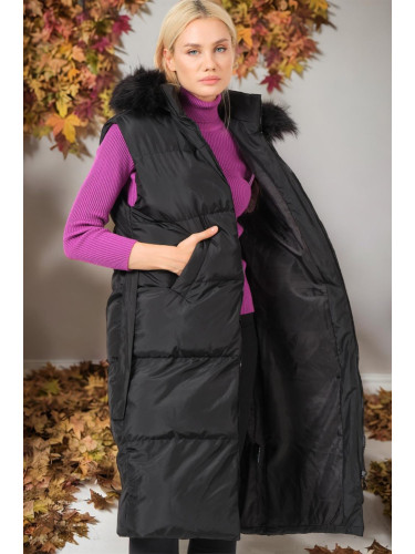 Z6744 DEWBERRY WOMEN'S VEST-DARK BLACK