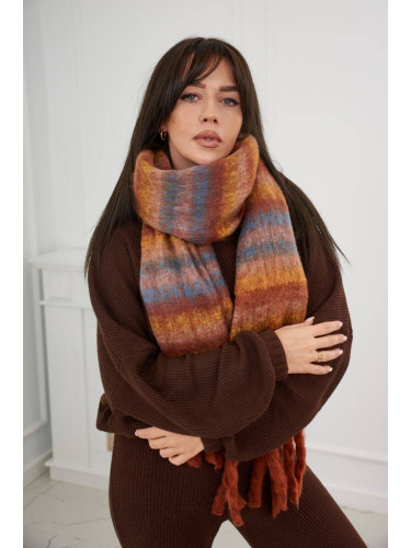 6071 Women's scarf braun + gelb