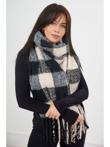 6073 Women's scarf black + beige
