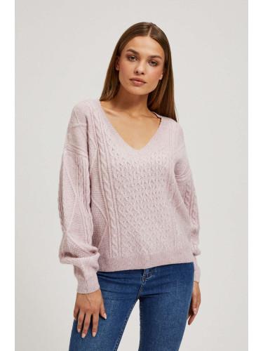 Marisse Pink V-Neck Sweater