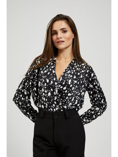 Marisse Black Envelope Neck Shirt