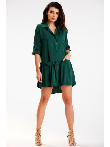 Awama Woman's Dress A584 Bottle Green