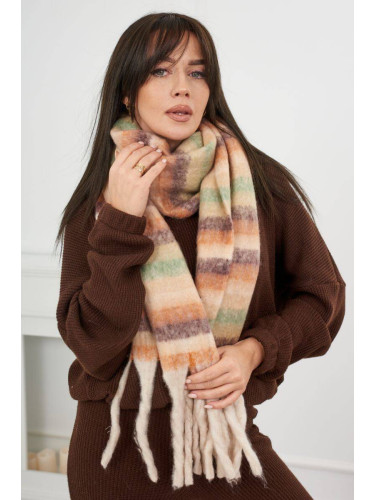 6071 Women's scarf beige + red