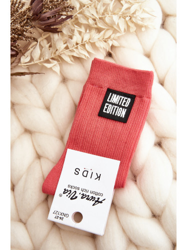 Aura.via Детски обикновени чорапи с кръпка Розови