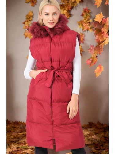 Z6744 DEWBERRY WOMEN'S VEST-DARK BURGUNDY