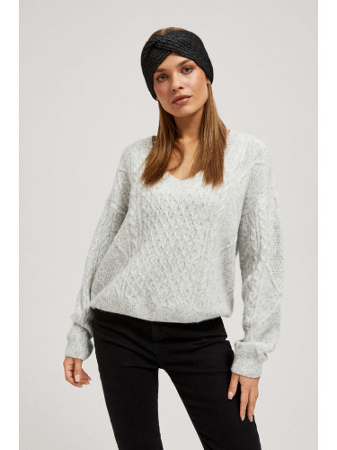 Marisse Gray V-Neck Sweater