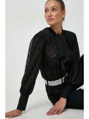 Блуза Nissa в черно с изчистен дизайн