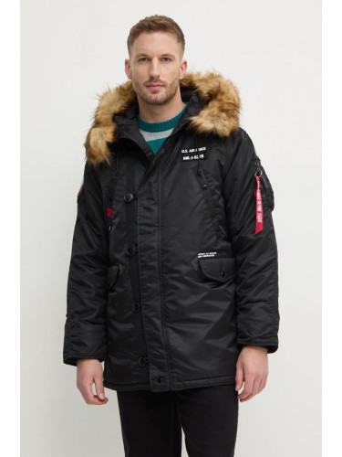 Парка Alpha Industries N3B Airborne мъжка в черно зимен модел 188141.03