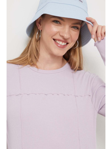 Блуза с дълги ръкави Vans в лилаво