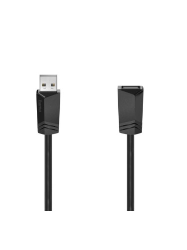Кабел Hama 200619, от USB A(м) към USB A(ж), 1.5m, черен