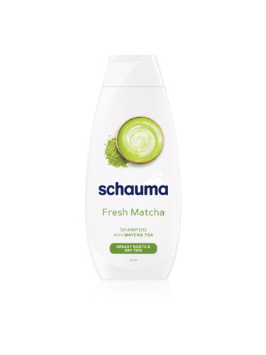 Schwarzkopf Schauma Fresh Matcha почистващ детоксикиращ шампоан за мазен скалп и сухи краища 400 мл.