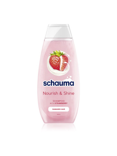 Schwarzkopf Schauma Nourish & Shine подсилващ шампоан за увредена коса с аромат на ягоди 400 мл.