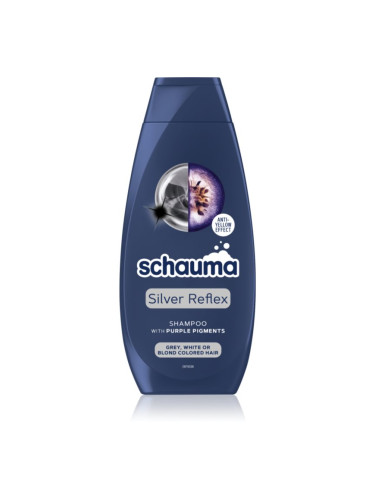 Schwarzkopf Schauma Silver Reflex шампоан, неутрализиращ жълтите нюанси за изрусена коса, коса с кичури със студени руси нюанси 400 мл.