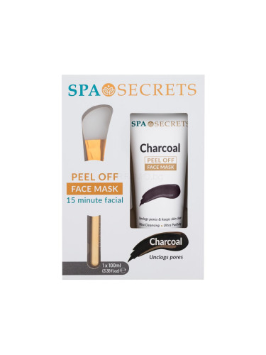 Xpel Spa Secrets Charcoal Peel Off Face Mask Подаръчен комплект маска за лице Spa Secrets Charcoal Peel Off 100 ml + апликатор