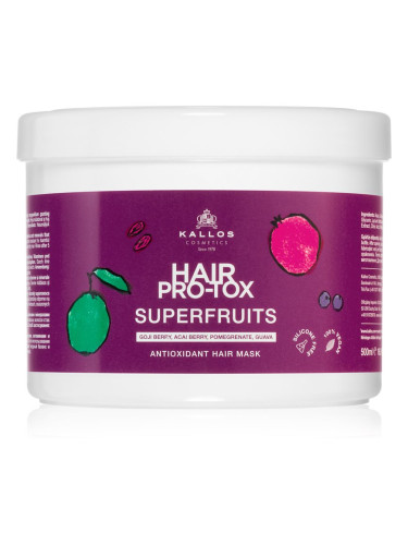 Kallos Hair Pro-Tox Superfruits регенерираща маска за уморена коса без блясък 500 мл.