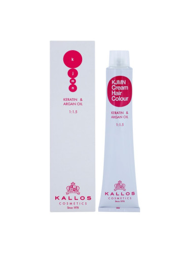 Kallos KJMN Cream Hair Colour Keratin & Argan Oil боя за коса с кератин и арганово масло цвят 7.1 Medium Ash Blond  100 мл.