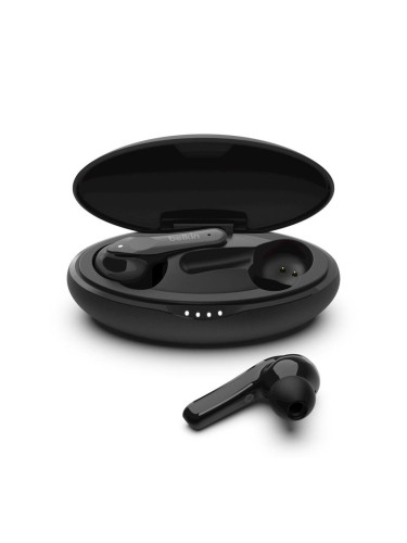 Безжични слушалки с микрофон и wireless charging case Belkin SOUNDFORM Move Plus, черни