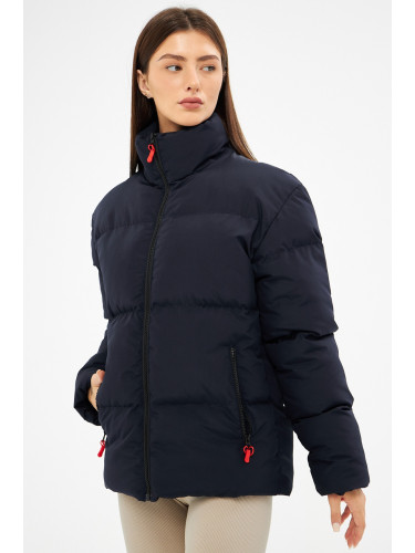 D1fference Дамски тъмносин надуваем зимно палто, с вътрешна облицовка, вода и ветроупор.