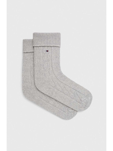 Чорапи с вълна Tommy Hilfiger в сиво